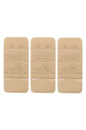 Women's Bra Extender Hook 2 Hook Clasp Nude Color 3-Pack - 1