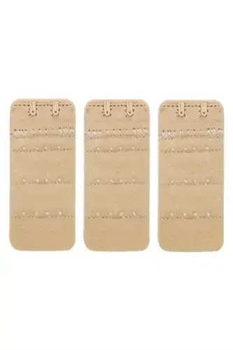 Women's Bra Extender Hook 2 Hook Clasp Nude Color 3-Pack - BÜYÜKBEDENIZ (1)