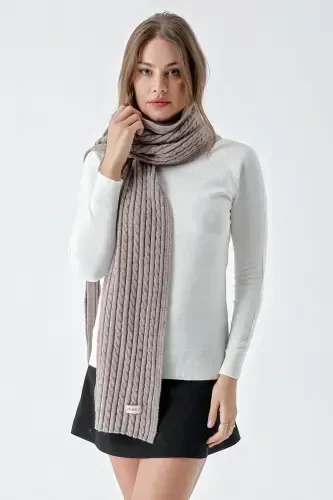 Women's Braided Hair Soft Touch Scarf Light Brown 23W504-Light Brown - 1