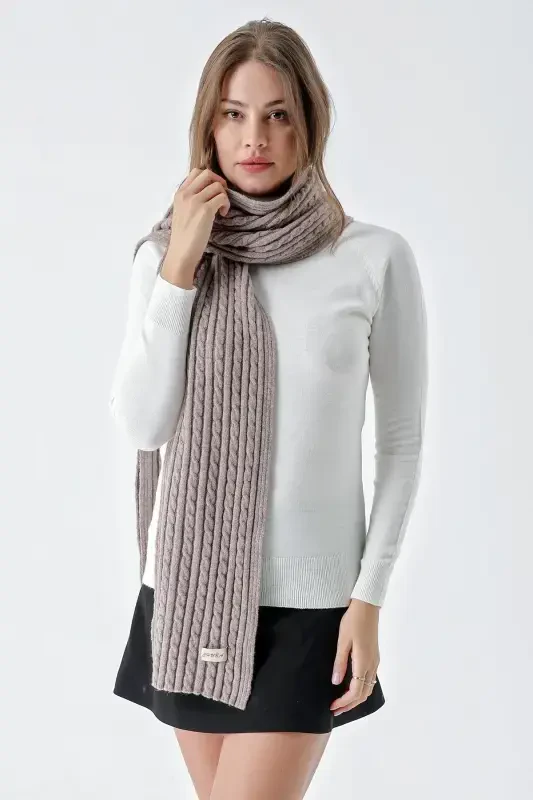 Women's Braided Hair Soft Touch Scarf Light Brown 23W504-Light Brown - CHUBA