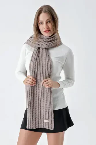 Women's Braided Hair Soft Touch Scarf Light Brown 23W504-Light Brown - 3