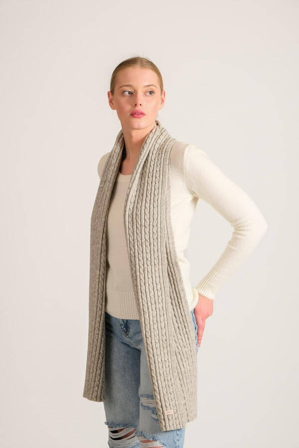 Women's Braided Soft Touch Scarf Grey 23w504 - 1