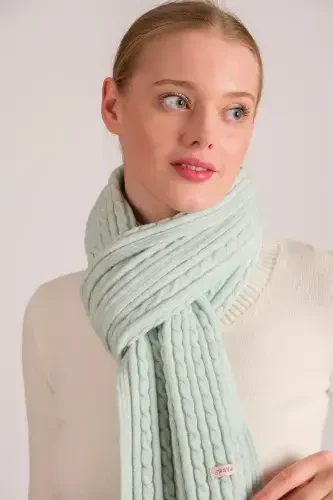 Women's Braided Soft Touch Scarf Mint 23w504-Mint - CHUBA (1)