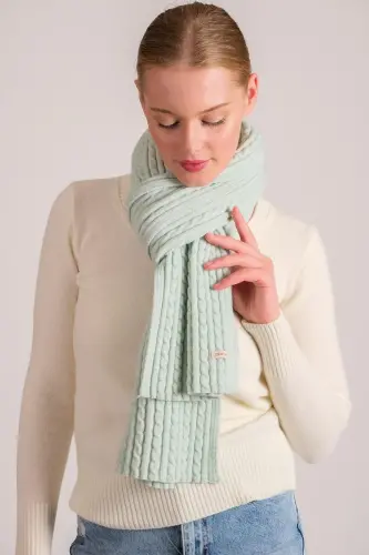 Women's Braided Soft Touch Scarf Mint 23w504-Mint - 3