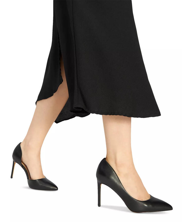 Women's Brandie Pointed-Toe d'Orsay Pumps Black Leather - 6