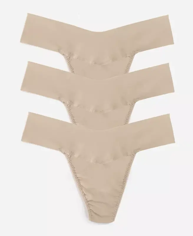 Women's Breathe Natural Thong 3 Pack Underwear, 6J1661B3PK - Taupe - HANKY PANKY