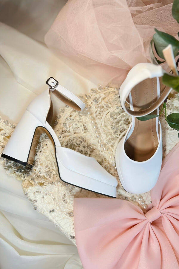 Women's Bride Wedding Shoes Matte Leather Platform Closed Toe High Heel Shoes - 18