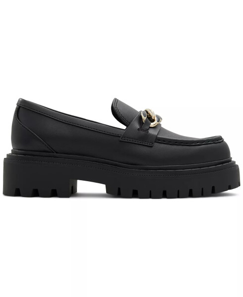 Women's Brixtonn Chain Lug Loafers Black Leather - 2