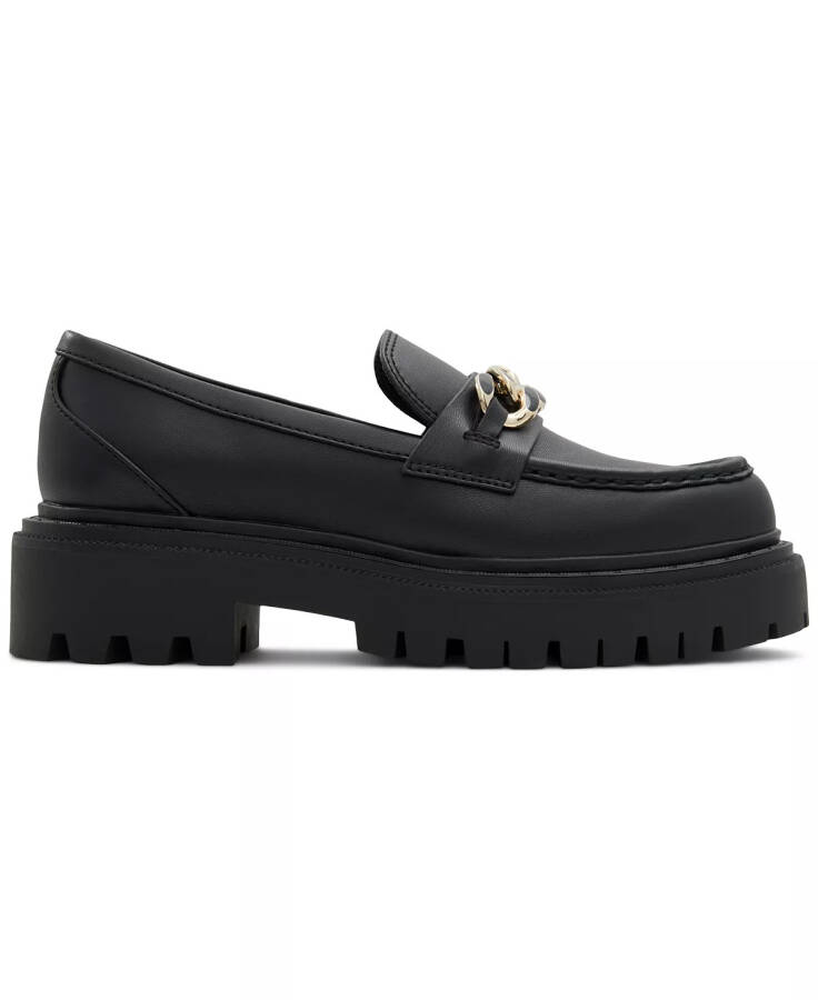 Women's Brixtonn Chain Lug Loafers Black Leather - 2