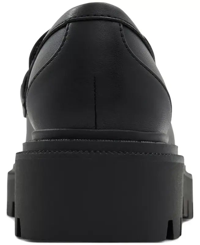 Women's Brixtonn Chain Lug Loafers-Black Leather - 3