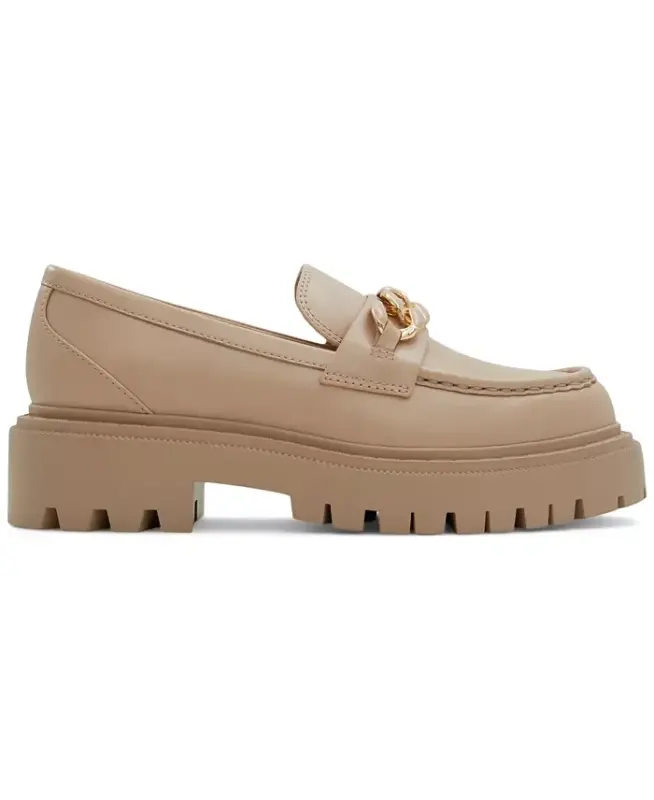Women's Brixtonn Chain Lug Loafers-Medium Beige - 2