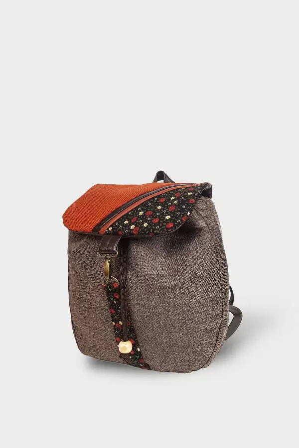 Women's Brown Backpack Ksırt04 - 6