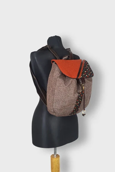 Women's Brown Backpack Ksırt04 - 8