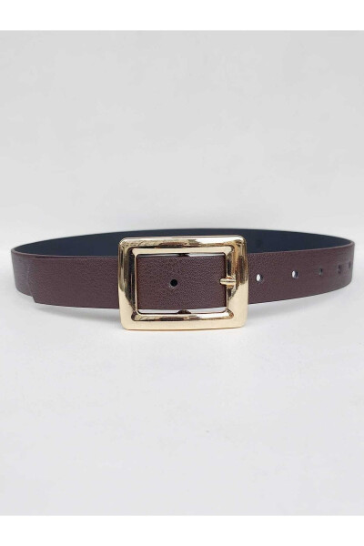 Women's Brown Belt with Gold Buckle - 2