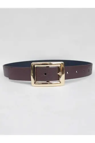 Women's Brown Belt with Gold Buckle 
