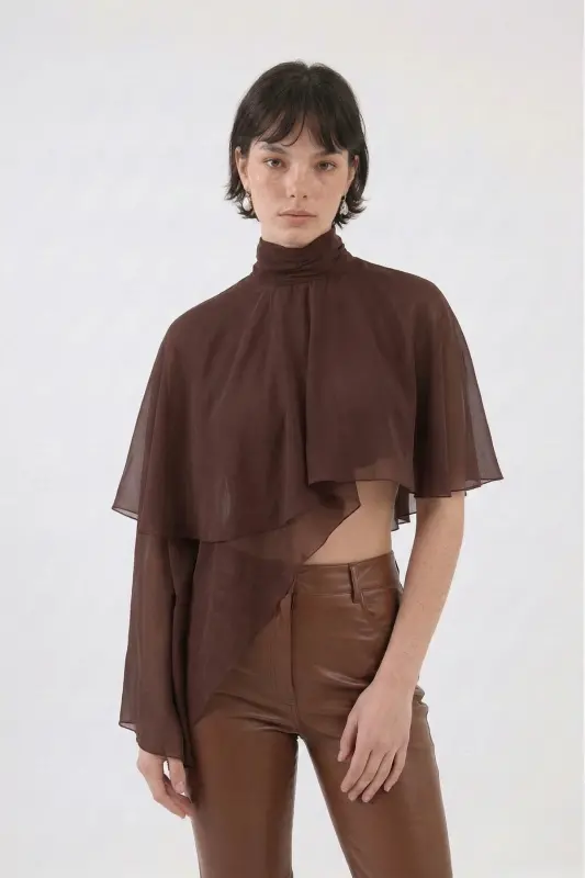 Women's Brown High Waist Leather Lined Dolores - 3