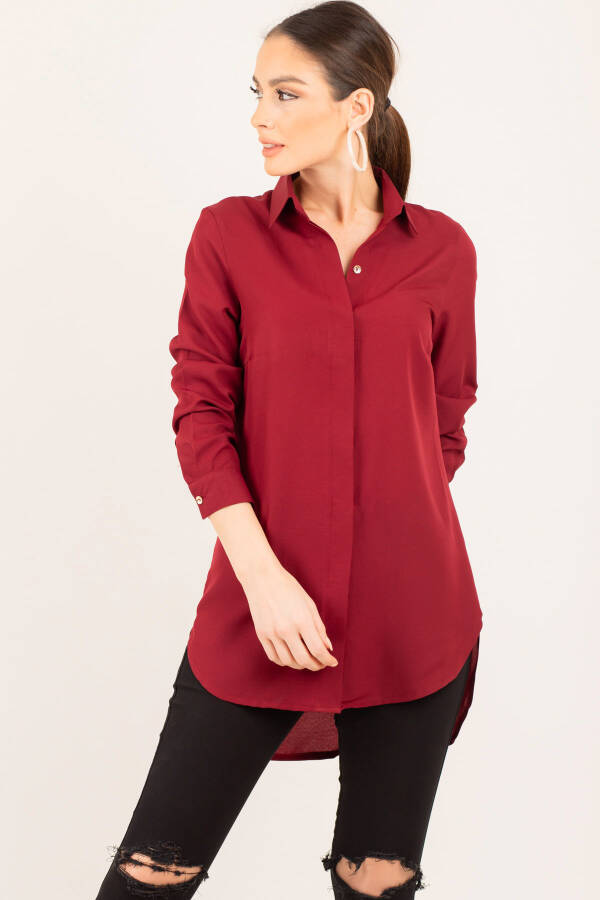 Women's Burgundy Tunic Shirt - 12