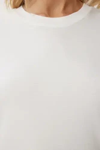 Women's Burgundy White 2-Piece Pack Cotton Basic Knitted T-Shirt AG00002-Burgundy White - 9