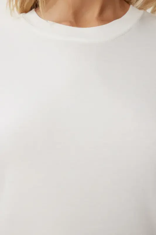 Women's Burgundy White 2-Piece Pack Cotton Basic Knitted T-Shirt AG00002-Burgundy White - 9