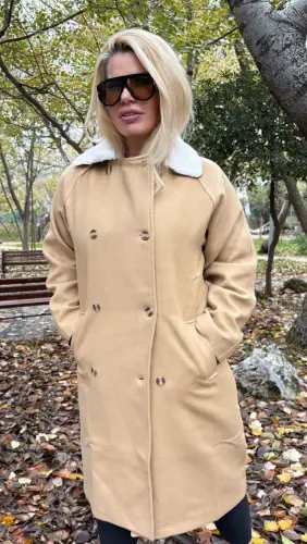 Women's Button Front Detail Trench Coat 752 - BÜYÜKBEDENIZ (1)