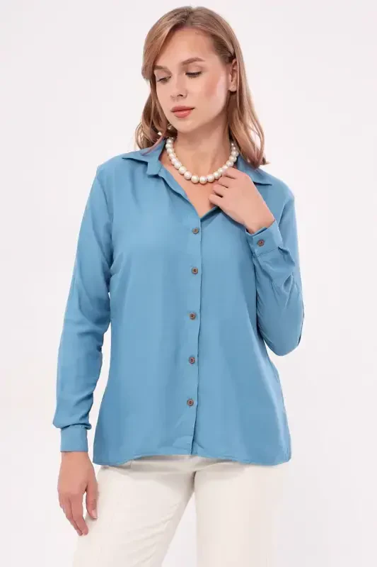 Women's Buzmavi Long Sleeve Plain Shirt ARM-18Y001176 - 2