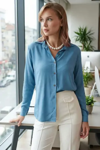 Women's Buzmavi Long Sleeve Plain Shirt ARM-18Y001176 