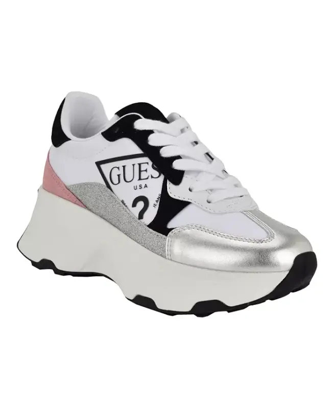 Women's Calebb Chunky Platform Fashion Sneakers - Silver/White/Black - 1