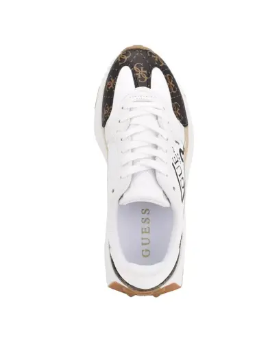 Women's Calebb Chunky Platform Fashion Sneakers - White/Brown Logo - 4