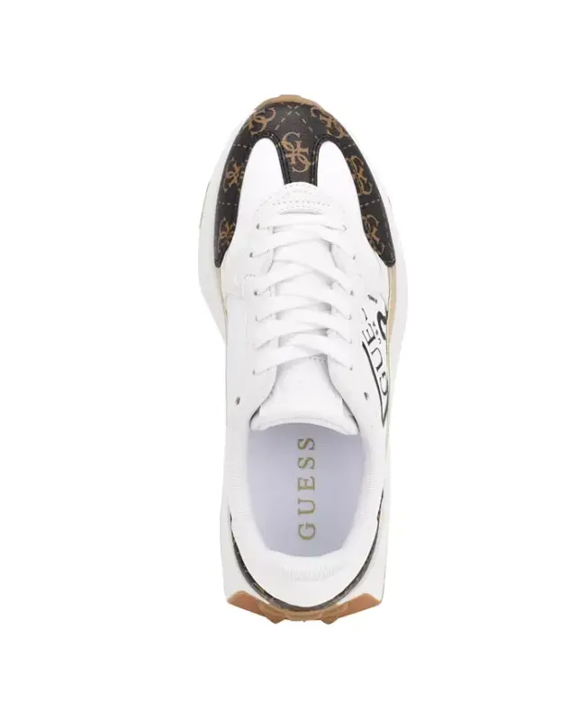 Women's Calebb Chunky Platform Fashion Sneakers - White/Brown Logo - 4