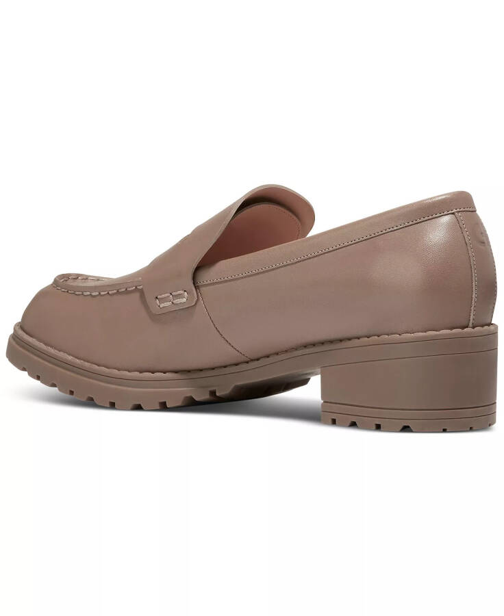 Women's Camea Lug-Sole Penny Loafer Flats Irish Coffee Leather - 3