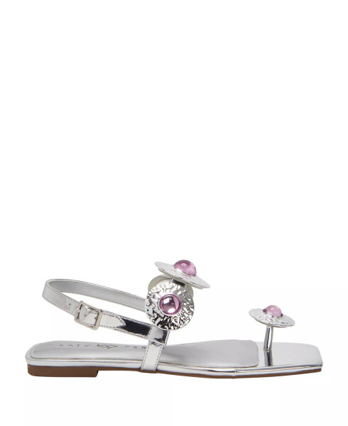 Women's Camie Stone Square Toe Sandals Silver - 14