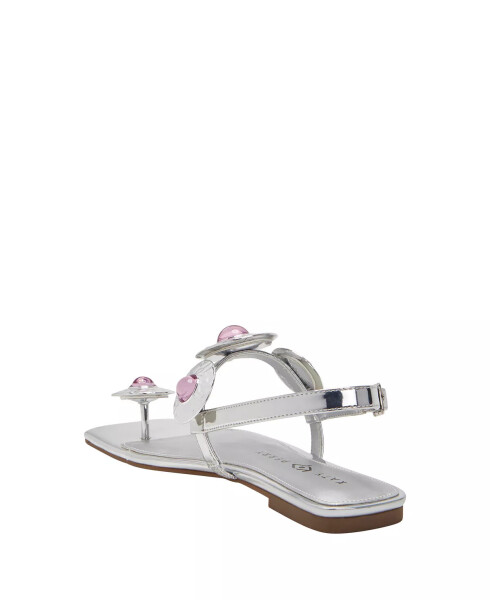 Women's Camie Stone Square Toe Sandals Silver - 15