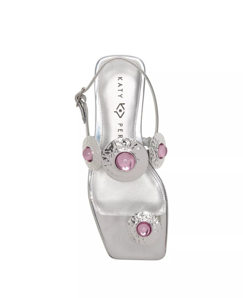 Women's Camie Stone Square Toe Sandals Silver - 16