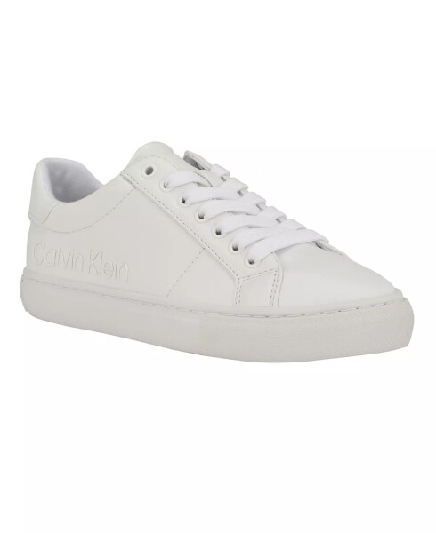 Women's Camzy Lace-Up Casual Sneakers-White - CALVIN KLEIN