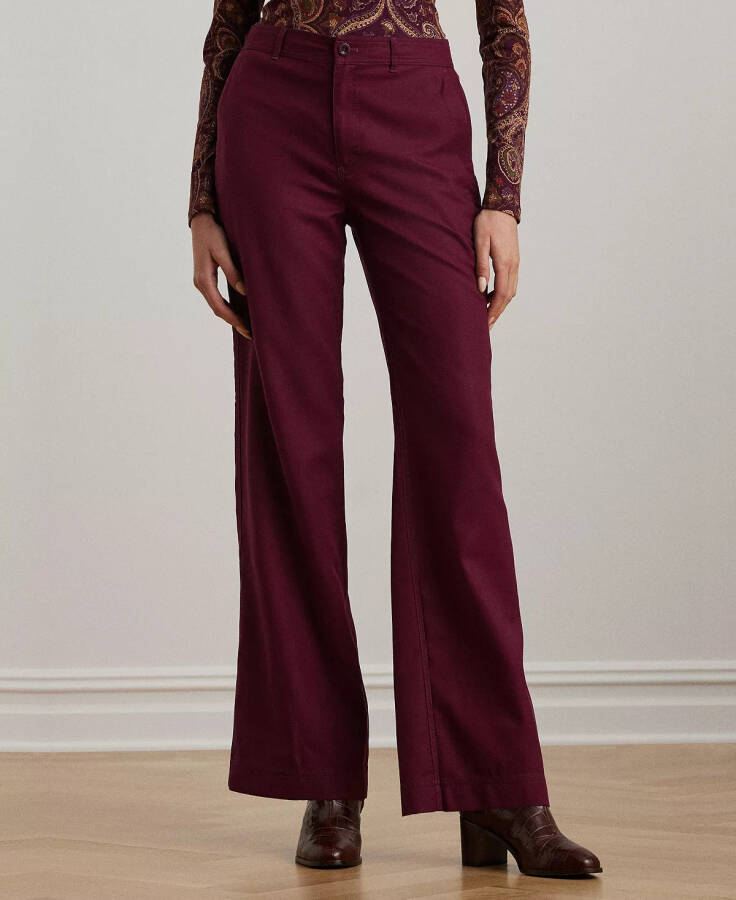 Women's Canvas Wide-Leg Pants Pinot Noir - 1