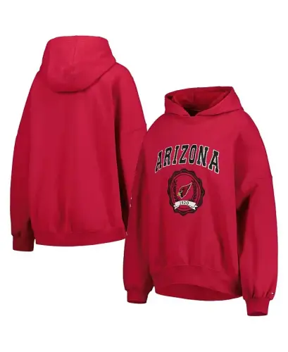 Women's Cardinal Arizona Cardinals Becca Drop Shoulder Pullover Hoodie-Cardinal - 5
