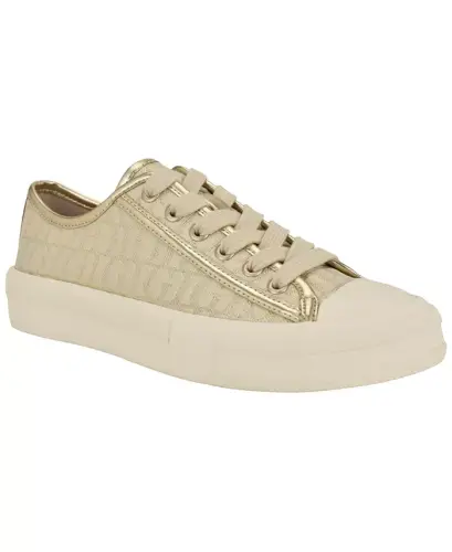 Women's Carey Jacquard Logo Lace-Up Sneakers - Gold Logo - 1