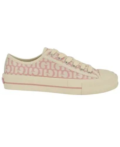 Women's Carey Jacquard Logo Lace-Up Sneakers - Pink Logo - GUESS (1)