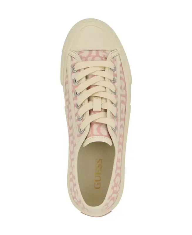 Women's Carey Jacquard Logo Lace-Up Sneakers - Pink Logo - 4