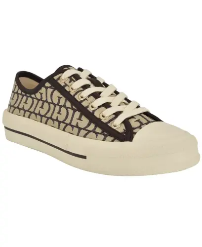 Women's Carey Jacquard Logo Low-Top Lace-Up Sneakers - GUESS (1)
