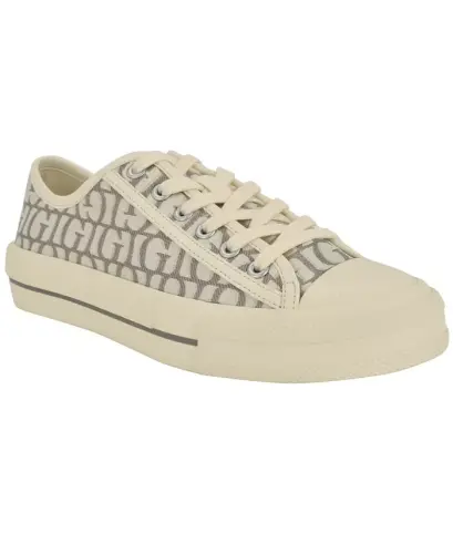 Women's Carey Jacquard Logo Low-Top Lace-Up Sneakers-Medium Gray Logo 