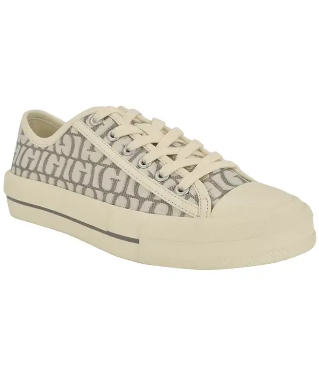 Women's Carey Jacquard Logo Low-Top Lace-Up Sneakers-Medium Gray Logo - 1