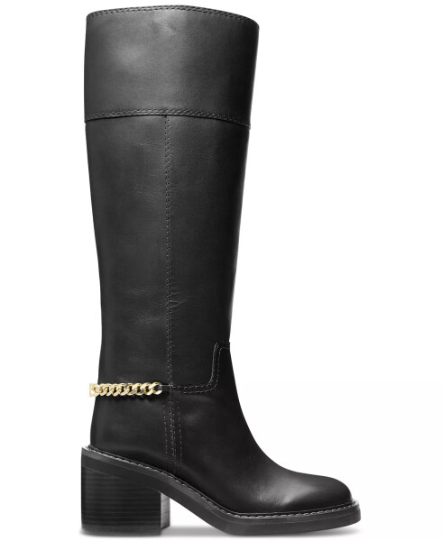 Women's Carlisle Chain-Detail Tall Boots Black - 2