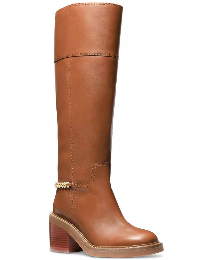 Women's Carlisle Chain-Detail Tall Boots Luggage - 1