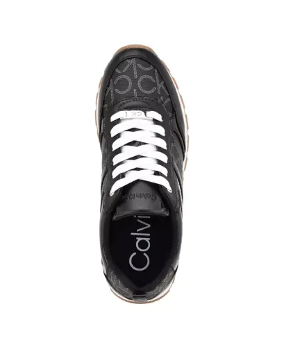 Women's Carlla Round Toe Lace-up Sneakers-Black Multi Logo - 4