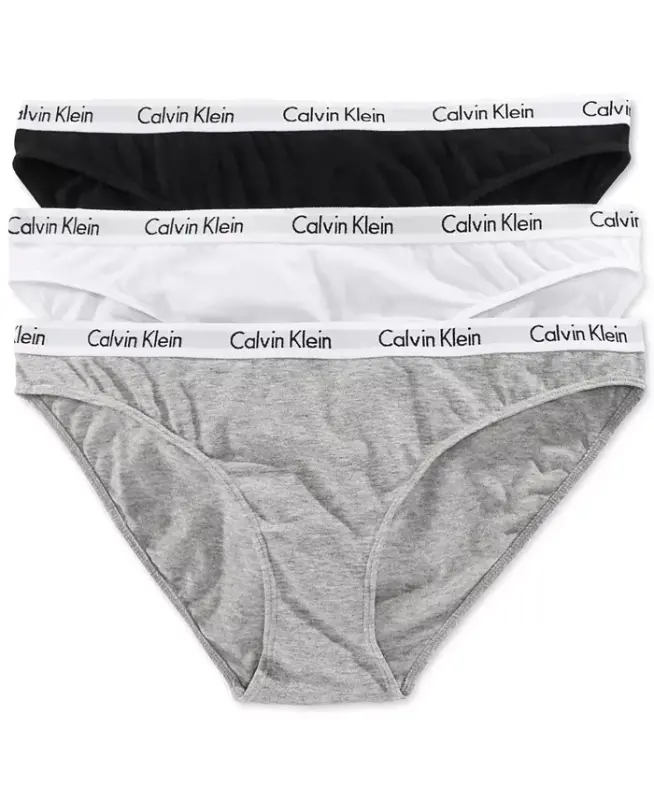 Women's Carousel 3-Pack Bikini Panty Set-Black/White/Grey Heather - 1