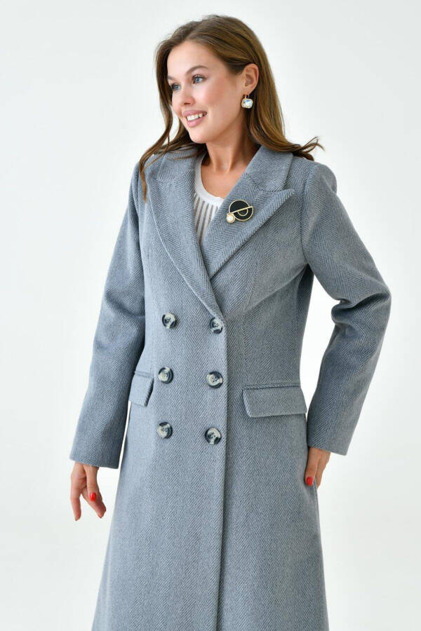 Women's Cashmere Coat Fishbone VLN712401 - 2