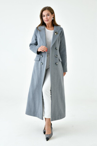 Women's Cashmere Coat Fishbone VLN712401 - 3