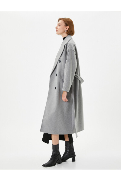 Women's Cashmere Coat (Gray) - 9