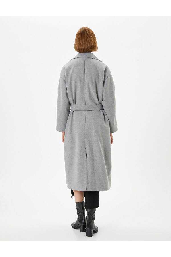 Women's Cashmere Coat (Gray) - 12